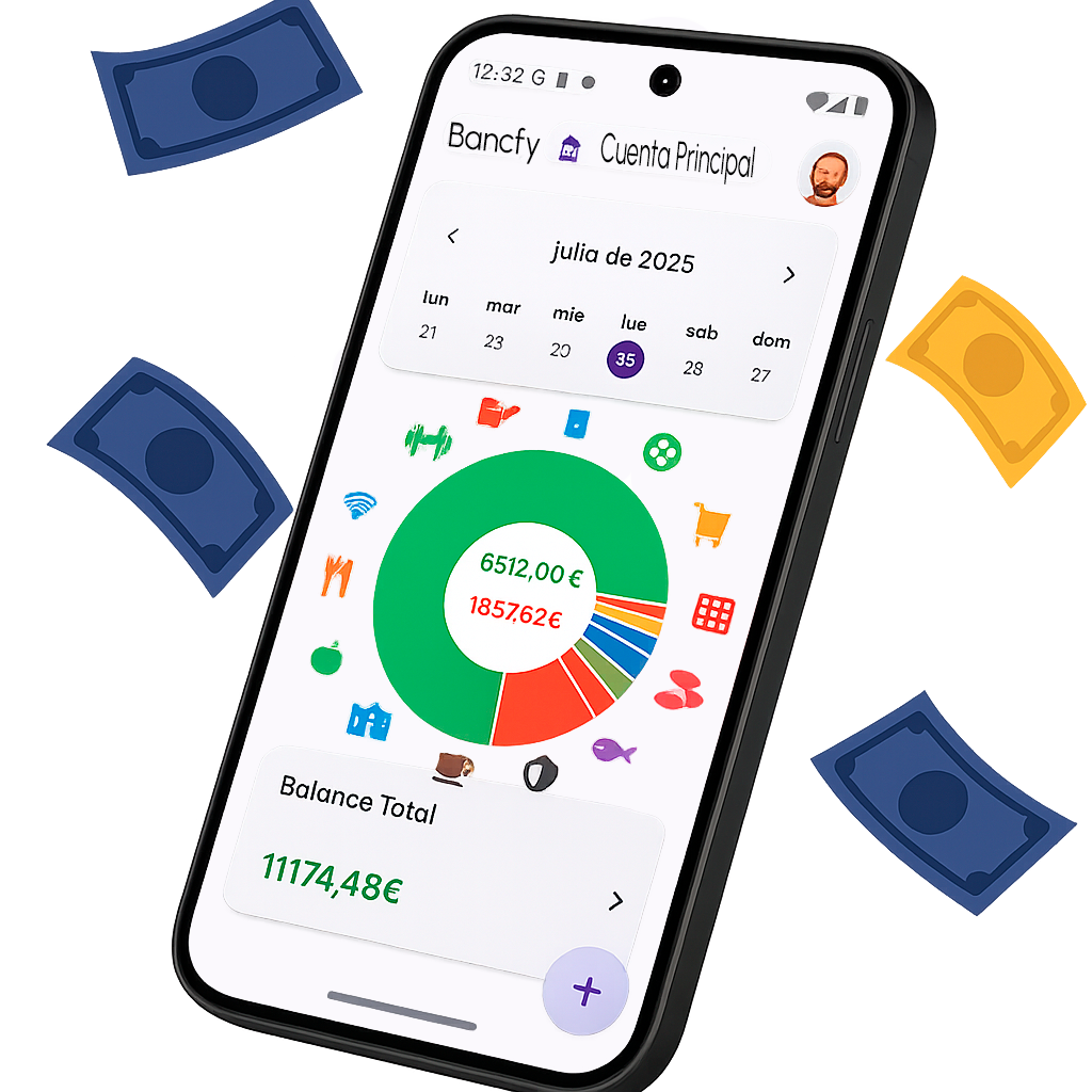 Vista de la aplicación Bancfy en un smartphone